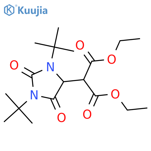 Diethyl 2-(1,3-di-tert-butyl-2,5-dioxoimidazolidin-4-yl)malonate structure