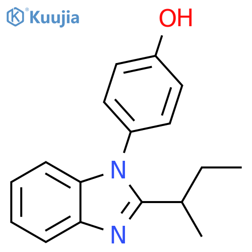 Phenol, 4-[2-(1-methylpropyl)-1H-benzimidazol-1-yl]- structure