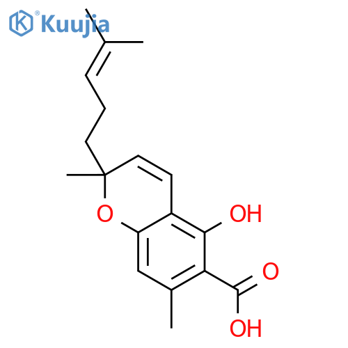 2H-1-Benzopyran-6-carboxylicacid, 5-hydroxy-2,7-dimethyl-2-(4-methyl-3-pentenyl)- (9CI) structure