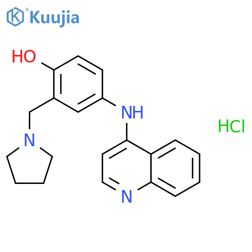 Phenol, 2-(1-pyrrolidinylmethyl)-4-(4-quinolinylamino)-, hydrochloride structure