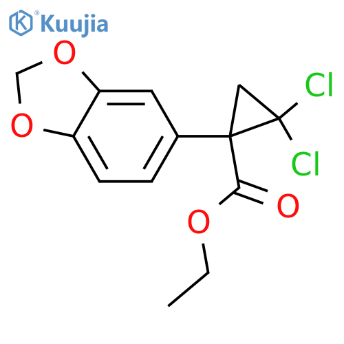 Cyclopropanecarboxylicacid, 1-(1,3-benzodioxol-5-yl)-2,2-dichloro-, ethyl ester structure