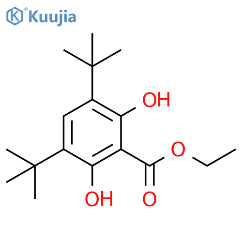 Benzoic acid, 3,5-bis(1,1-dimethylethyl)-2,6-dihydroxy-, ethyl ester structure