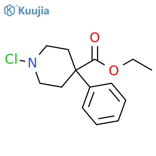 4-Piperidinecarboxylic acid, 1-chloro-4-phenyl-, ethyl ester structure