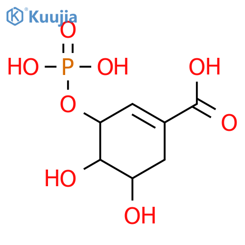 1-Cyclohexene-1-carboxylicacid, 4,5-dihydroxy-3-(phosphonooxy)-, (3R,4S,5R)- structure