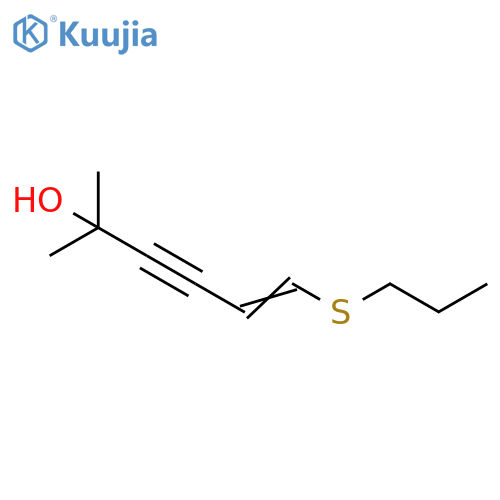 5-Hexen-3-yn-2-ol, 2-methyl-6-(propylthio)- structure
