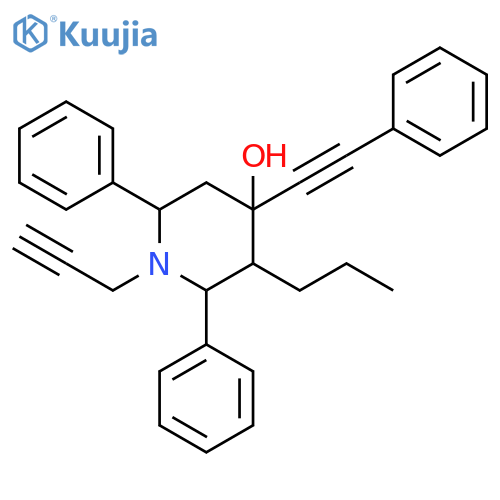 4-Piperidinol, 2,6-diphenyl-4-(phenylethynyl)-3-propyl-1-(2-propynyl)- structure