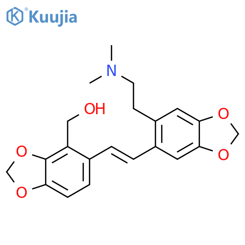 1,3-Benzodioxole-4-methanol,5-[2-[6-[2-(dimethylamino)ethyl]-1,3-benzodioxol-5-yl]ethenyl]-, (E)- structure