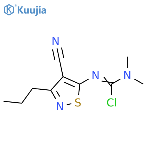 Carbamimidic chloride,N'-(4-cyano-3-propyl-5-isothiazolyl)-N,N-dimethyl- structure