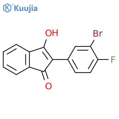 1H-Inden-1-one, 2-(3-bromo-4-fluorophenyl)-3-hydroxy- structure