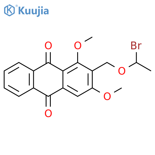 9,10-Anthracenedione, 2-(bromoethoxymethyl)-1,3-dimethoxy- structure