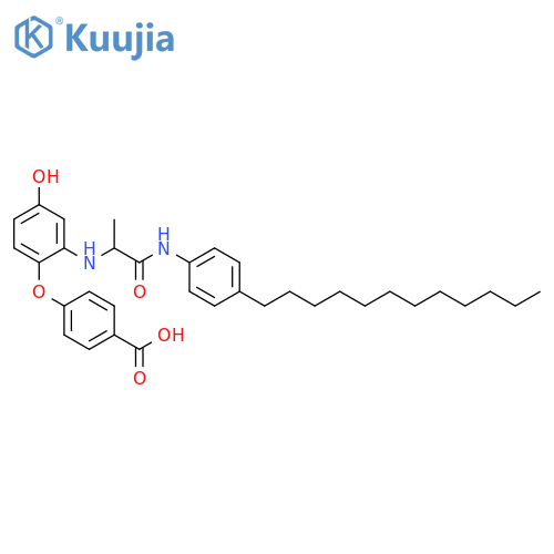 Benzoic acid,4-[2-[[2-[(4-dodecylphenyl)amino]-1-methyl-2-oxoethyl]amino]-4-hydroxyphenoxy]- structure
