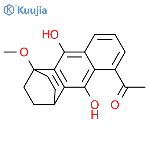 Ethanone,1-(1,4-dihydro-9,10-dihydroxy-1-methoxy-1,4-ethanoanthracen-5-yl)- structure