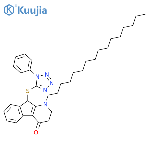4H-Indeno[2,1-b]pyridin-4-one,1-hexadecyl-1,2,3,9-tetrahydro-9-[(1-phenyl-1H-tetrazol-5-yl)thio]- structure