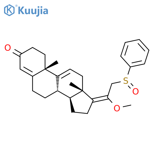 Pregna-4,9(11),17(20)-trien-3-one, 20-methoxy-21-(phenylsulfinyl)- structure