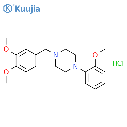 Piperazine,1-[(3,4-dimethoxyphenyl)methyl]-4-(2-methoxyphenyl)-, hydrochloride (1:1) structure