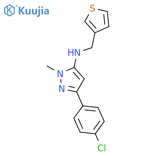 1H-Pyrazol-5-amine, 3-(4-chlorophenyl)-1-methyl-N-(3-thienylmethyl)- structure
