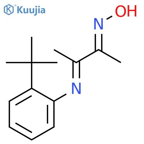 2-Butanone, 3-[[2-(1,1-dimethylethyl)phenyl]imino]-, oxime, (2E,3E)- structure