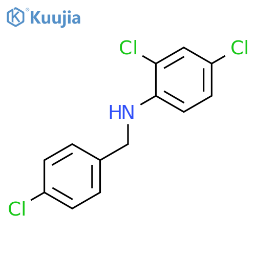 BENZENEMETHANAMINE, 4-CHLORO-N-(2,4-DICHLOROPHENYL)- structure