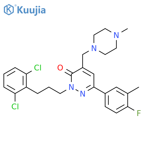 3(2H)-Pyridazinone,2-[3-(2,6-dichlorophenyl)propyl]-6-(4-fluoro-3-methylphenyl)-4-[(4-methyl-1-piperazinyl)methyl]- structure