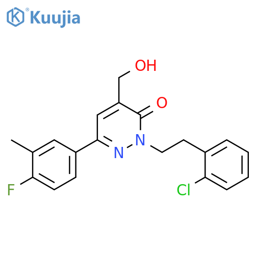 3(2H)-Pyridazinone,2-[2-(2-chlorophenyl)ethyl]-6-(4-fluoro-3-methylphenyl)-4-(hydroxymethyl)- structure