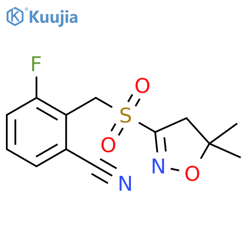 Benzonitrile,2-[[(4,5-dihydro-5,5-dimethyl-3-isoxazolyl)sulfonyl]methyl]-3-fluoro- structure