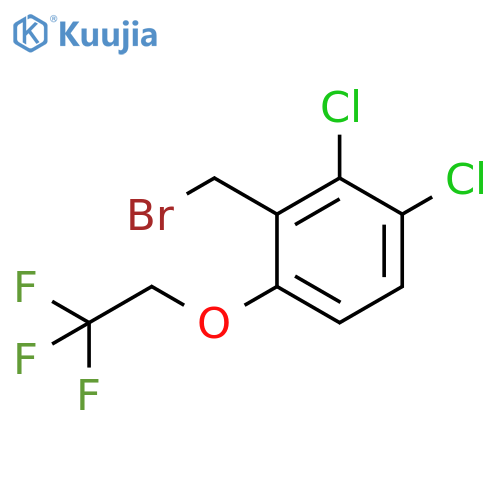 Benzene, 2-(bromomethyl)-3,4-dichloro-1-(2,2,2-trifluoroethoxy)- structure