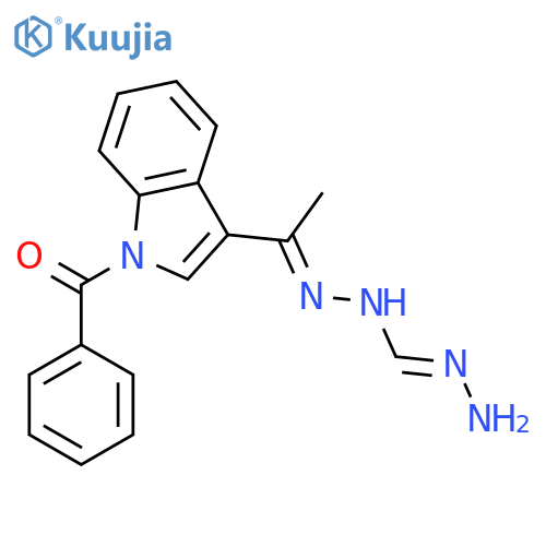 1H-INDOLE, 3-[1-[(AMINOIMINOMETHYL)HYDRAZONO]ETHYL]-1-BENZOYL- structure