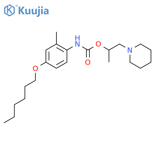 Carbamic acid,[4-(hexyloxy)-2-methylphenyl]-, 1-methyl-2-(1-piperidinyl)ethyl ester (9CI) structure