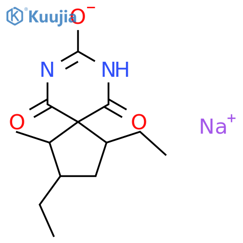 7,9-Diazaspiro[4.5]decane-6,8,10-trione,2,4-diethyl-1-methyl-, sodium salt (1:1) structure