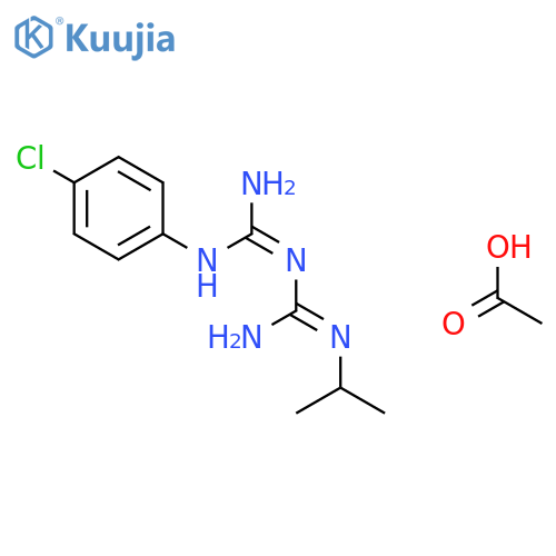 1-{(E)-amino[(4-chlorophenyl)amino]methylidene}-2-propan-2-ylguanidine acetate (1:1) structure