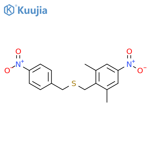 Benzene, 1,3-dimethyl-5-nitro-2-[[[(4-nitrophenyl)methyl]thio]methyl]- structure