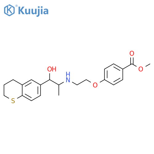 Benzoic acid,4-[2-[[2-(3,4-dihydro-2H-1-benzothiopyran-6-yl)-2-hydroxy-1-methylethyl]amino]ethoxy]-, methyl ester structure