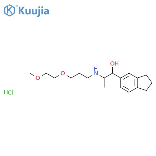 1H-Indene-5-methanol,2,3-dihydro-a-[1-[[3-(2-methoxyethoxy)propyl]amino]ethyl]-,hydrochloride (1:1) structure