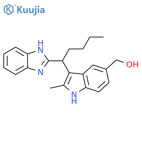 1H-Indole-5-methanol, 3-[1-(1H-benzimidazol-2-yl)pentyl]-2-methyl- structure