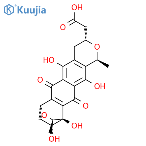 1,4-Ethanonaphtho[2,3-c:6,7-c']dipyran-9-aceticacid,1,3,4,6,7,9,10,11-octahydro-4,5,12,13-tetrahydroxy-3,7-dimethyl-6,11-dioxo-,(1R,3R,4S,7S,9R,13R)- (9CI) structure