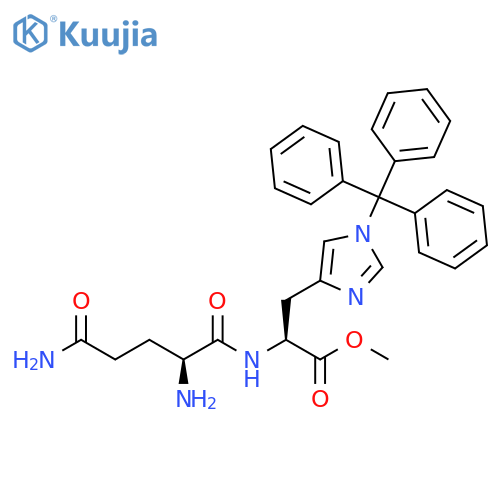 L-Histidine, N-L-glutaminyl-1-(triphenylmethyl)-, methyl ester structure