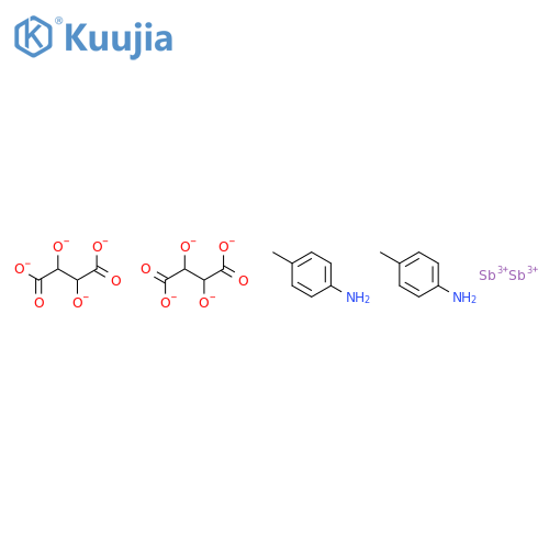 Antimony(3+);2,3-dioxidobutanedioate;hydron;4-methylaniline structure