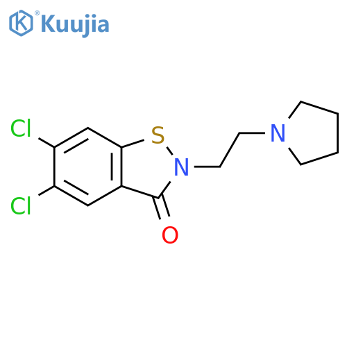 1,2-BENZISOTHIAZOL-3(2H)-ONE, 5,6-DICHLORO-2-[2-(1-PYRROLIDINYL)ETHYL]- structure