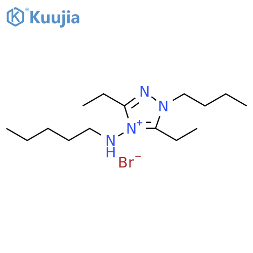 1H-1,2,4-Triazolium, 1-butyl-3,5-diethyl-4-(pentylamino)-, bromide structure