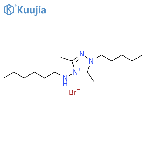 1H-1,2,4-Triazolium, 4-(hexylamino)-3,5-dimethyl-1-pentyl-, bromide structure