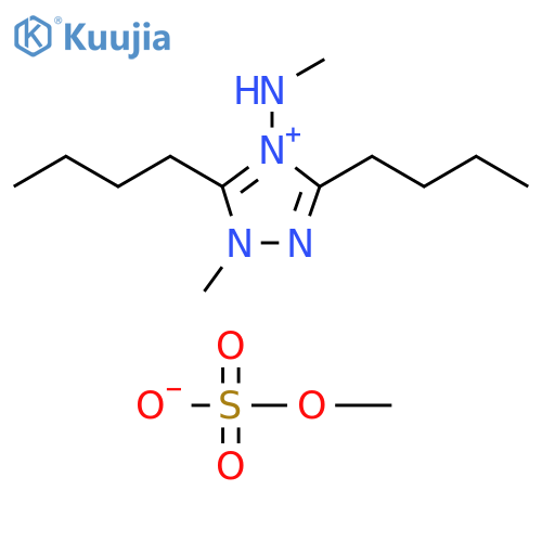 1H-1,2,4-Triazolium, 3,5-dibutyl-1-methyl-4-(methylamino)-, methylsulfate structure