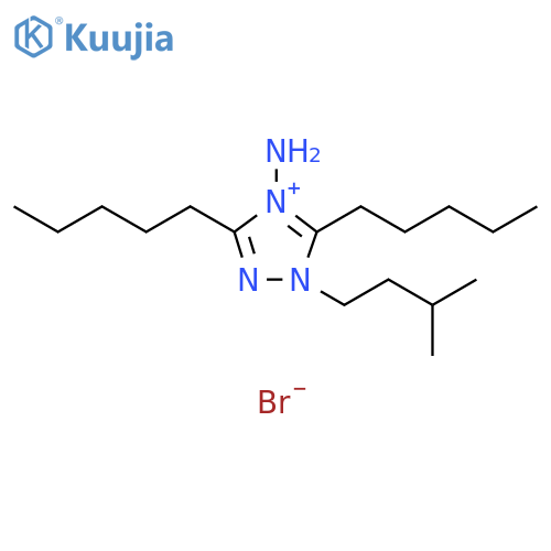 1H-1,2,4-Triazolium, 4-amino-1-(3-methylbutyl)-3,5-dipentyl-, bromide structure