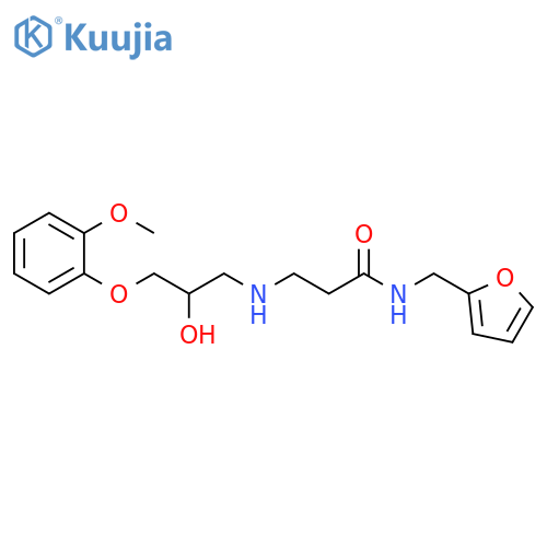 Propanamide,N-(2-furanylmethyl)-3-[[2-hydroxy-3-(2-methoxyphenoxy)propyl]amino]- structure