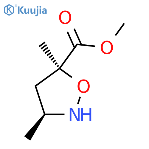 5-Isoxazolidinecarboxylic acid, 3,5-dimethyl-, methyl ester, (3R-cis)- structure