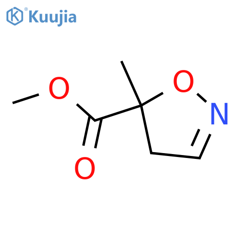 5-Isoxazolecarboxylic acid, 4,5-dihydro-5-methyl-, methyl ester, (R)- structure