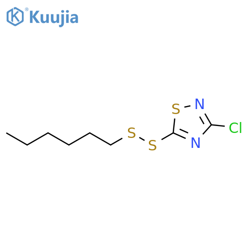 1,2,4-Thiadiazole, 3-chloro-5-(hexyldithio)- structure