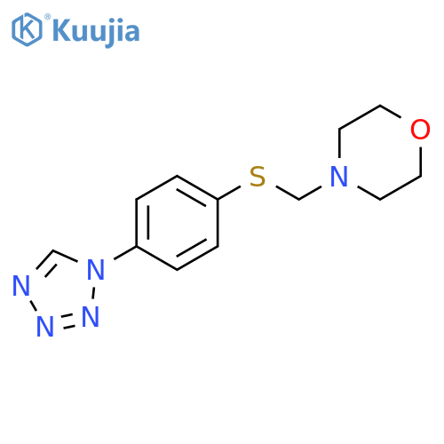 Morpholine, 4-[[[4-(1H-tetrazol-1-yl)phenyl]thio]methyl]- structure