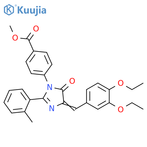 Benzoic acid,4-[4-[(3,4-diethoxyphenyl)methylene]-4,5-dihydro-2-(2-methylphenyl)-5-oxo-1H-imidazol-1-yl]-,methyl ester structure