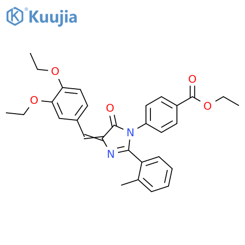 Benzoic acid,4-[4-[(3,4-diethoxyphenyl)methylene]-4,5-dihydro-2-(2-methylphenyl)-5-oxo-1H-imidazol-1-yl]-,ethyl ester structure