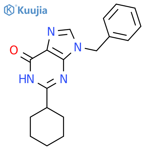 6H-PURIN-6-ONE, 2-CYCLOHEXYL-1,9-DIHYDRO-9-(PHENYLMETHYL)- structure